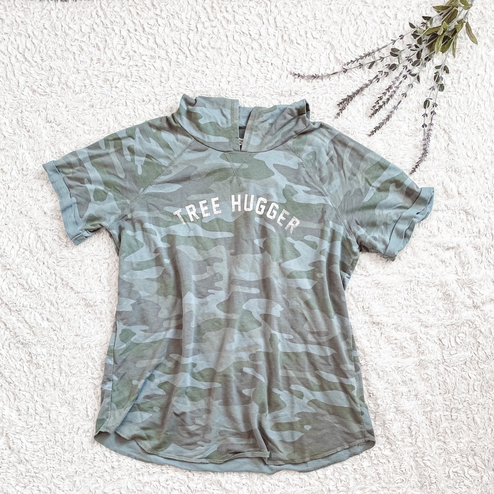 Greyson Threads Hooded army/olive green hooted shirt sleeve shirt